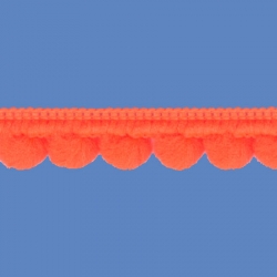 <strong>D35/ 7</strong> - Mini Pom Pom Loop Fringe Fluo/ Orange