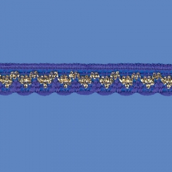 <strong>808/ 11/ 81</strong> - Handicraft Lace Trimming/ Royal blue with gold
