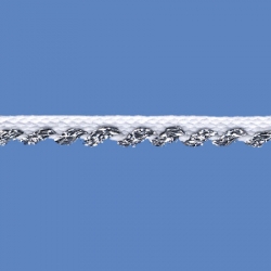 <strong>X9/1/82</strong> - Cord trim lame/ White-Silver