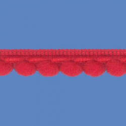 <strong>D34/ 6</strong> - Mini Pom Pom Loop Fringe/ Red