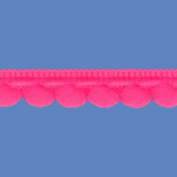 <strong>D35/ 3</strong> - Mini Pom Pom Loop Fringe Fluo/ Pink