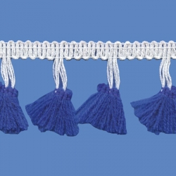 <strong>P41/ 1/11</strong> - Fringes/ White - royal blue